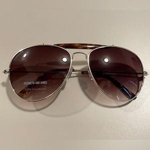 Elizabeth and James Brown Double Bridge Aviator Sunglasses